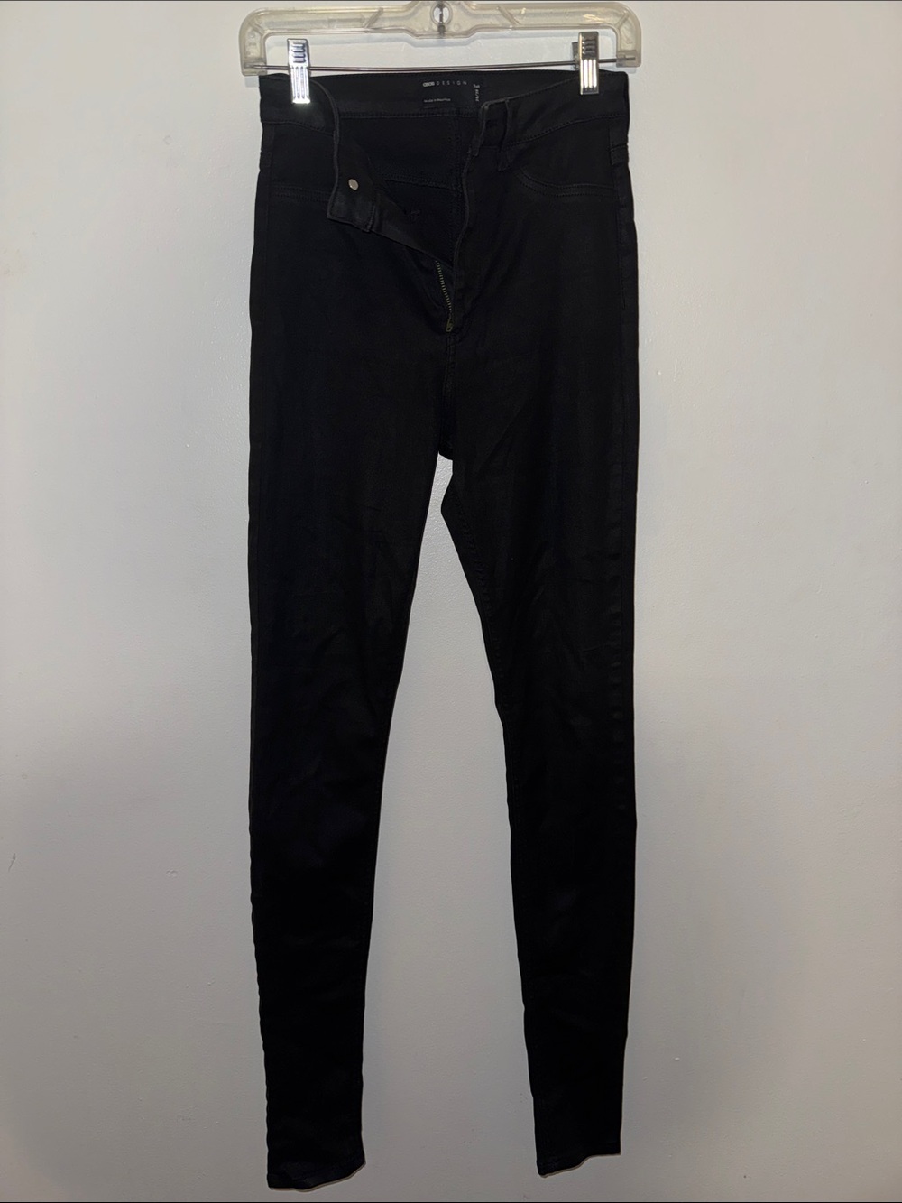 Tall ASOS black coated jeans